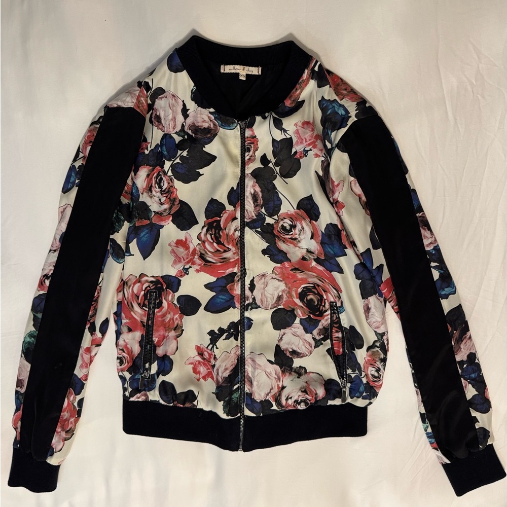 Willow & Clay Lightweight Floral Bomber Jacket